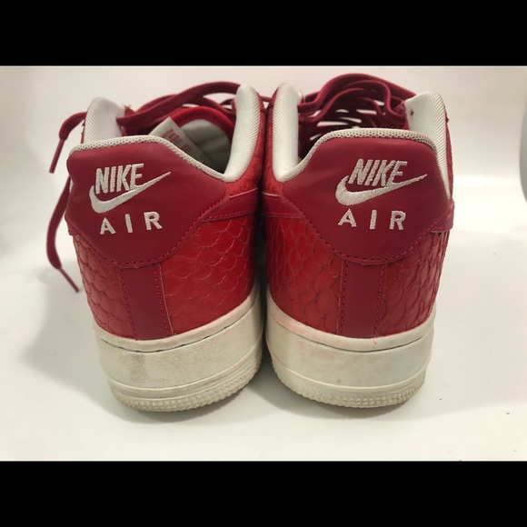 Nike Air Force 1 Red Snakeskin Scales Sz 10 - Picture 5 of 7